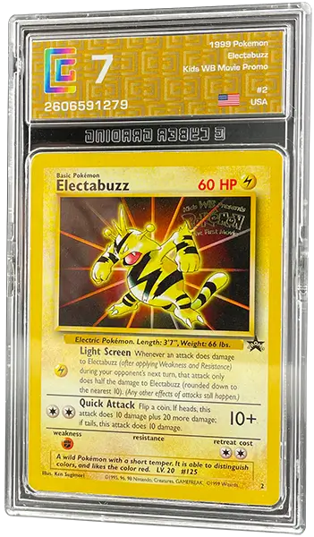 Cyber Grading graded and encapsulated card: 1999 Pokemon Electabuzz Kids WB Movie Promo #2 USA